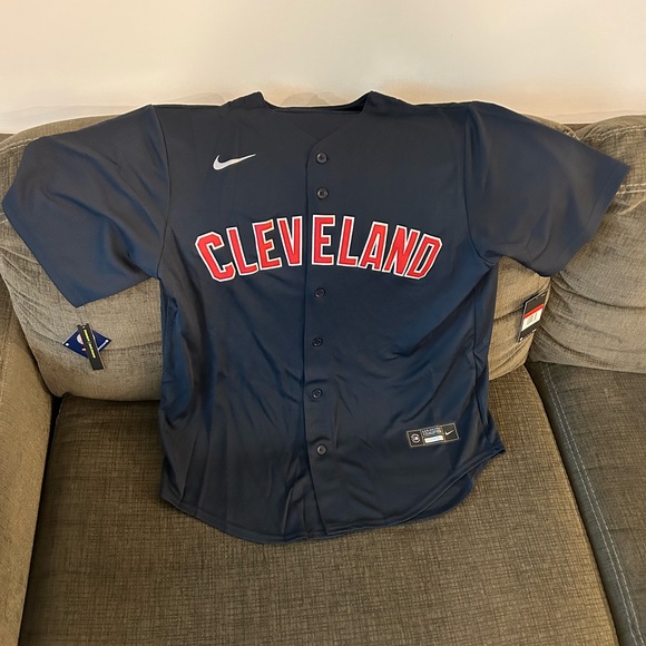 Nike Authentic Cleveland Guardians Baseball Alternate Navy Jersey Men’s Sz: L - Picture 2 of 7